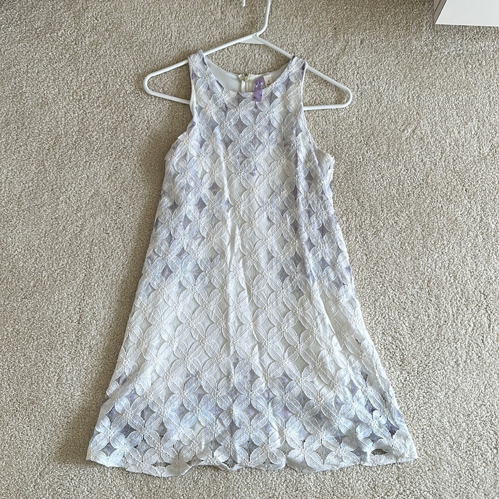 Purple and white dress